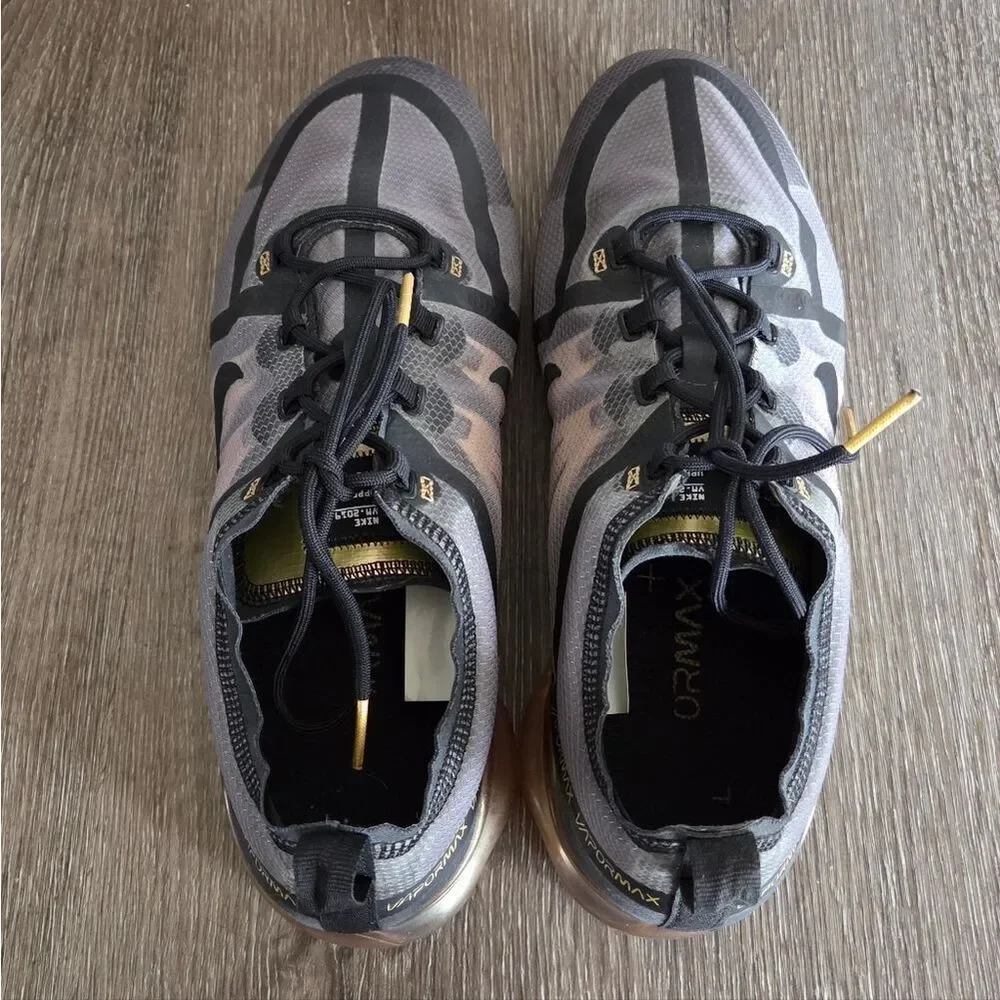 Nike Air Vapormax 2019 Black Metallic Gold Sneakers AR6631-002 Men's Size 13
